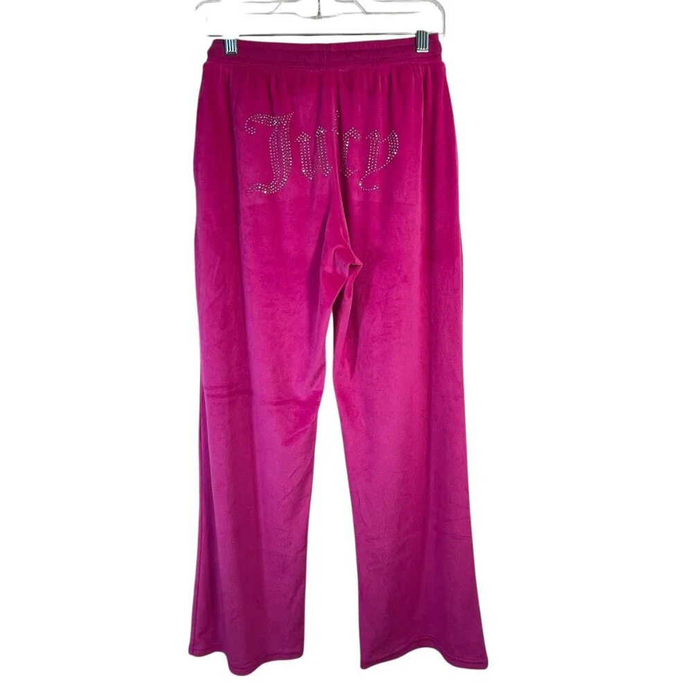 Juicy Couture Velour Lounge Pants Pink Wide Leg Y2K S - Picture 2 of 10
